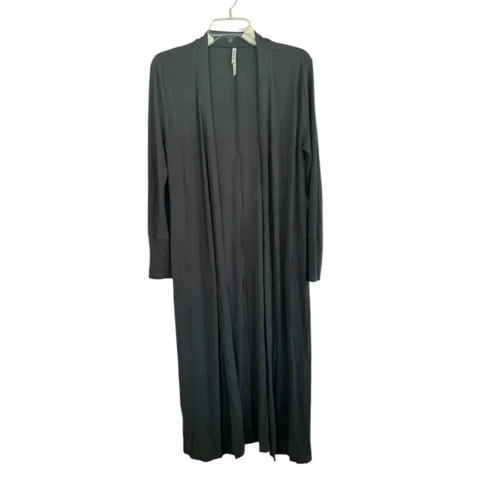 Soma Cool Nights + Days Long Ribbed Cardigan Heather gray size small - Picture 2 of 9